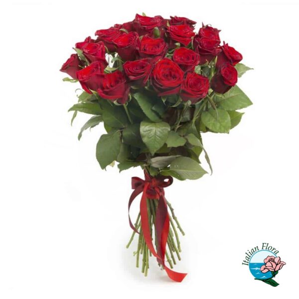 mazzo di 18 rose rosse