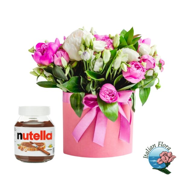 flower box con barattolo di nutella